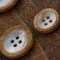 12 Pieces Faux Shell with Outer Faux Wood Button 20mm 13/16" Medium Size 4 Hole Shirt Button